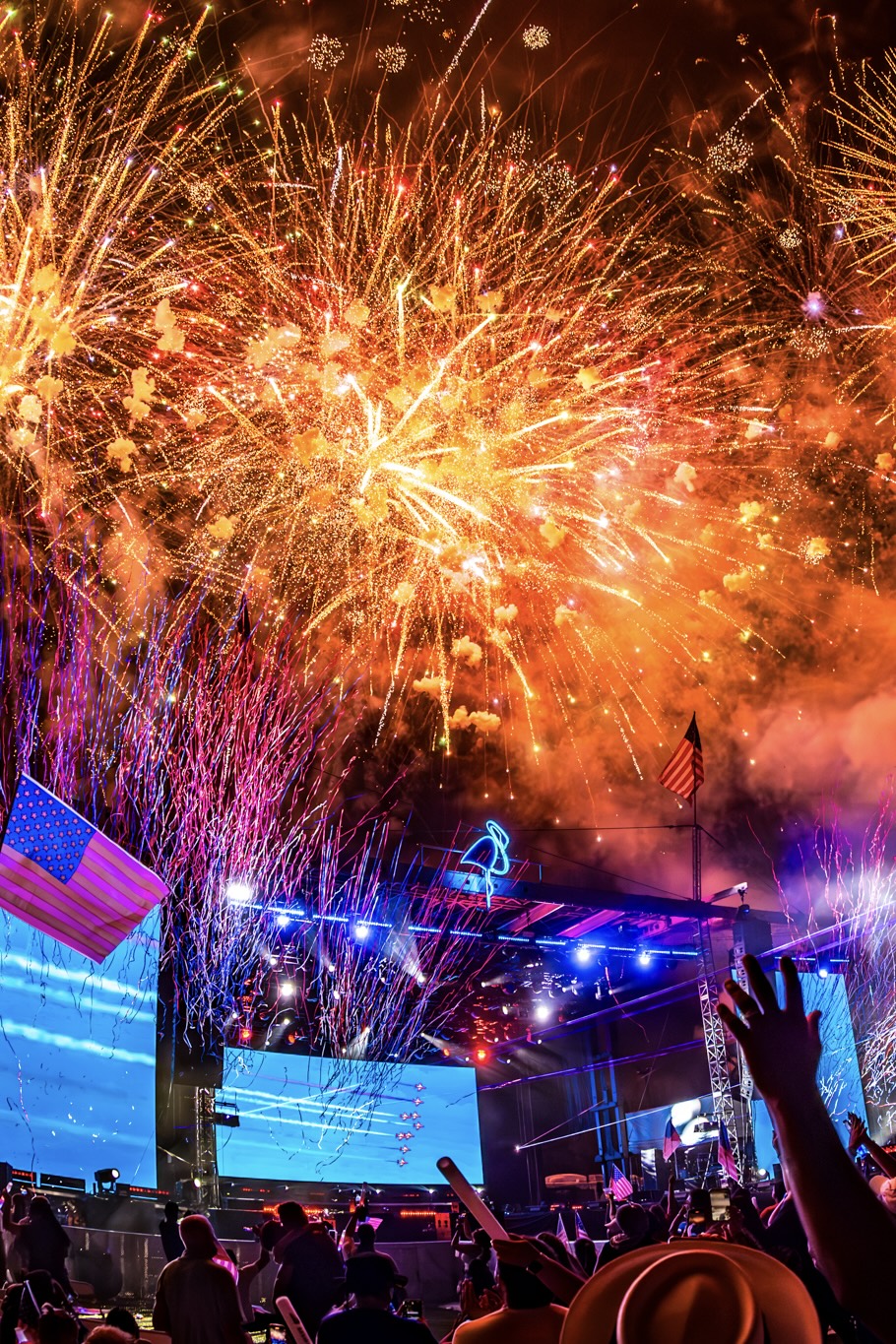 Picture of fireworks and the stage