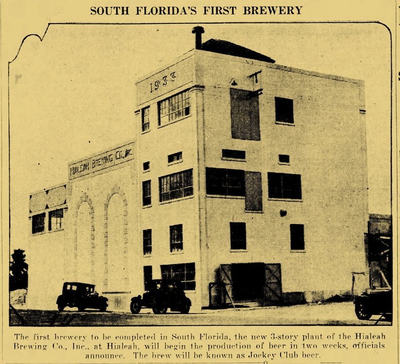 Hialeah Brewing Company Newspaper Article